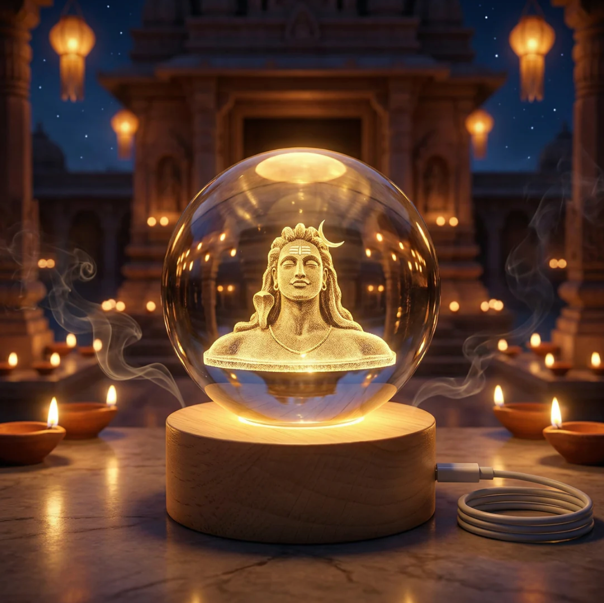 Adiyogi - 3D Crystal Ball Lamp