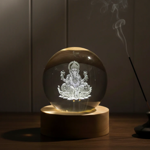 Ganesh - 3D Crystal Ball Lamp