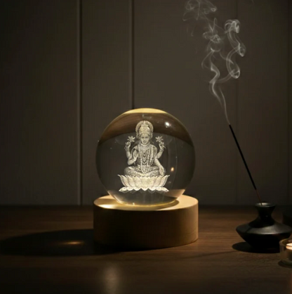 Laxmi Ji - 3D Crystal Ball Lamp