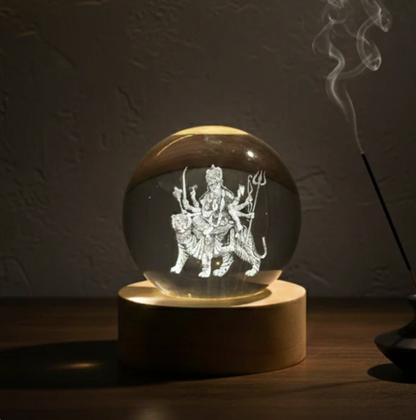 Durga Maa - 3D Crystal Ball Lamp